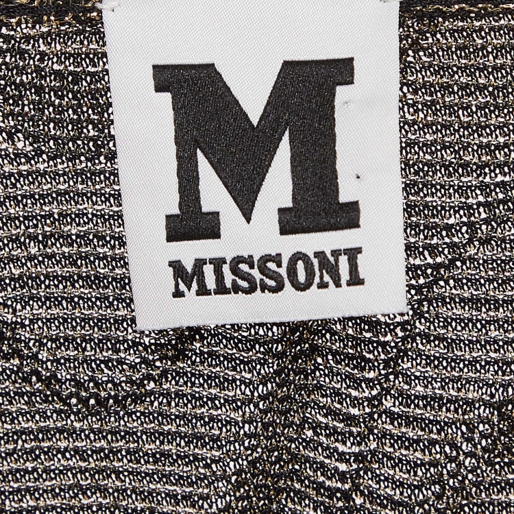 مملوكة مسبقًا M Missoni Black/Gold Patterned Lurex Knit Top & Trouser Cord Set L/M