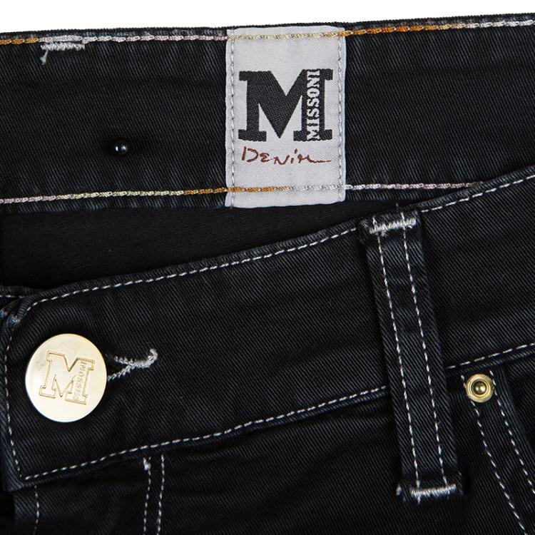 Pre Owned M Missoni Black Denim Straight Fit Jeans L