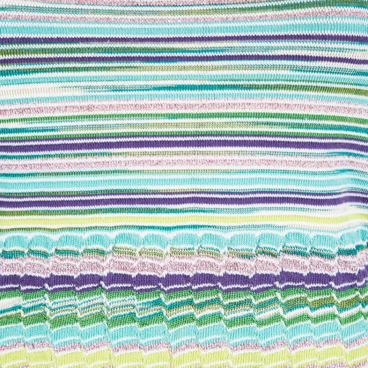 مملوكة مسبقًا M Missoni Multicolour Striped Knit Strapless Dress S