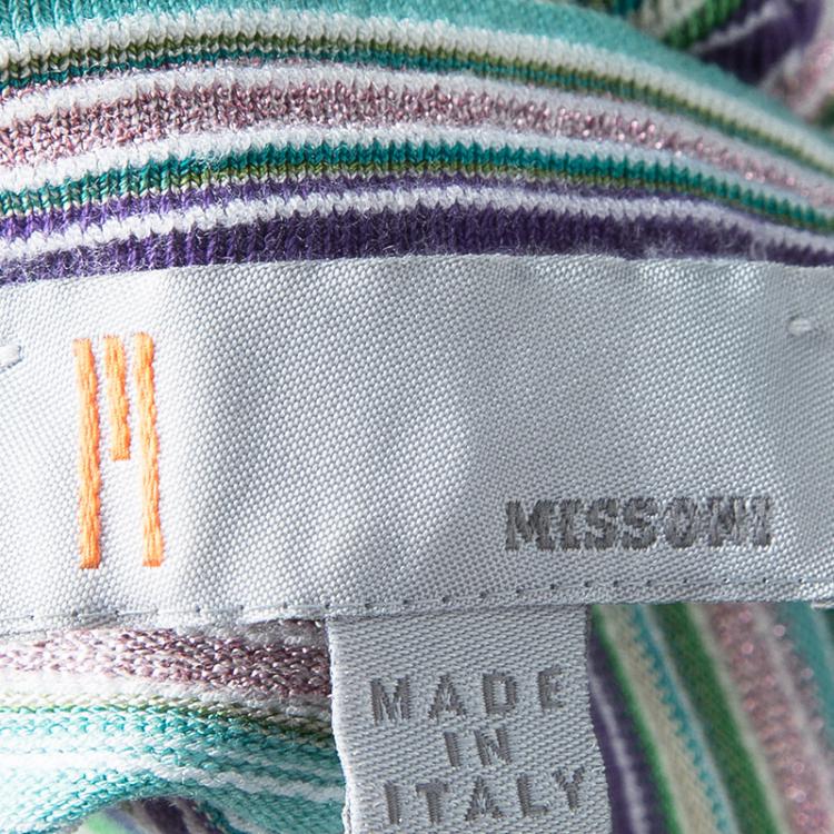 مملوكة مسبقًا M Missoni Multicolour Striped Knit Strapless Dress S