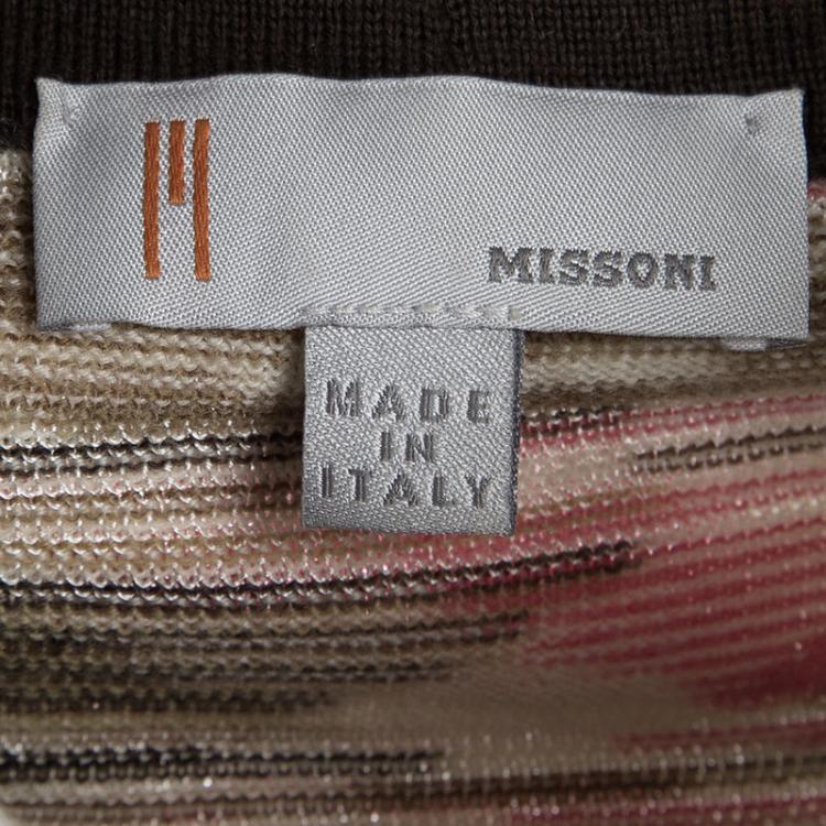 Pre Owned M Missoni Multicolor Striped Knit Top and Cardigan Set L