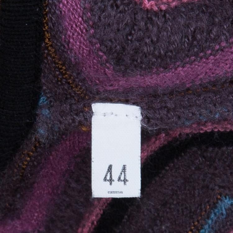 Pre Owned M Missoni Wool Blend Zig Zag Print Dress M