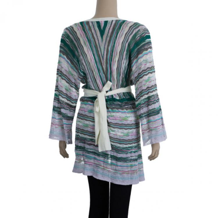 Pre Owned M Missoni Multicolor Crochet Knit Top M