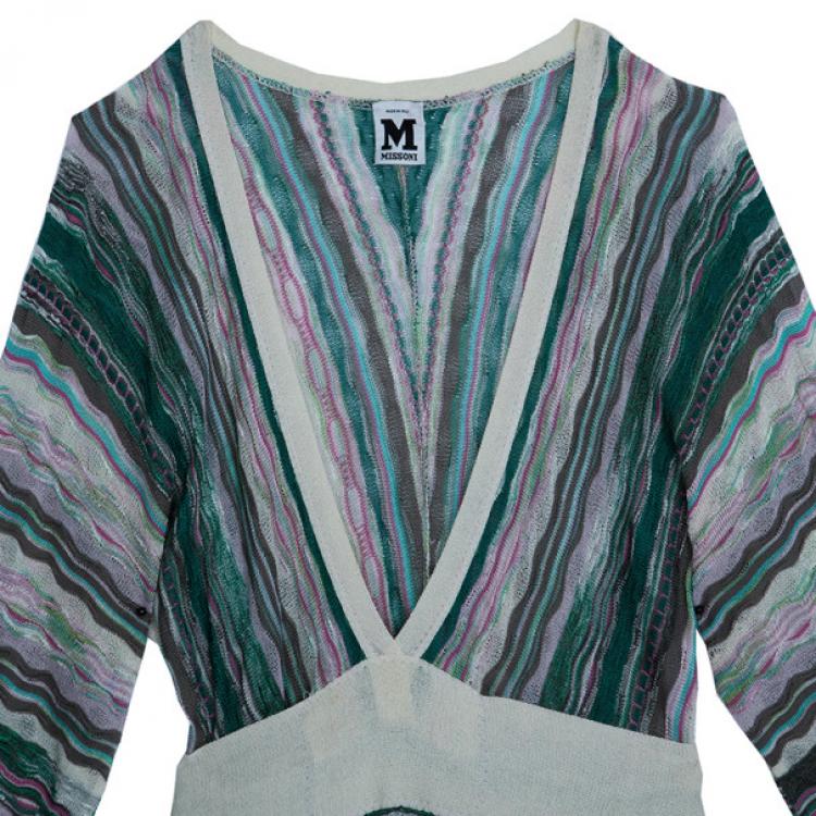 Pre Owned M Missoni Multicolor Crochet Knit Top M