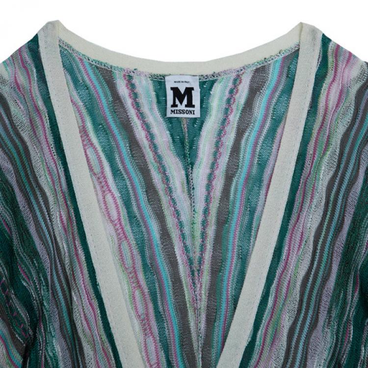 Pre Owned M Missoni Multicolor Crochet Knit Top M