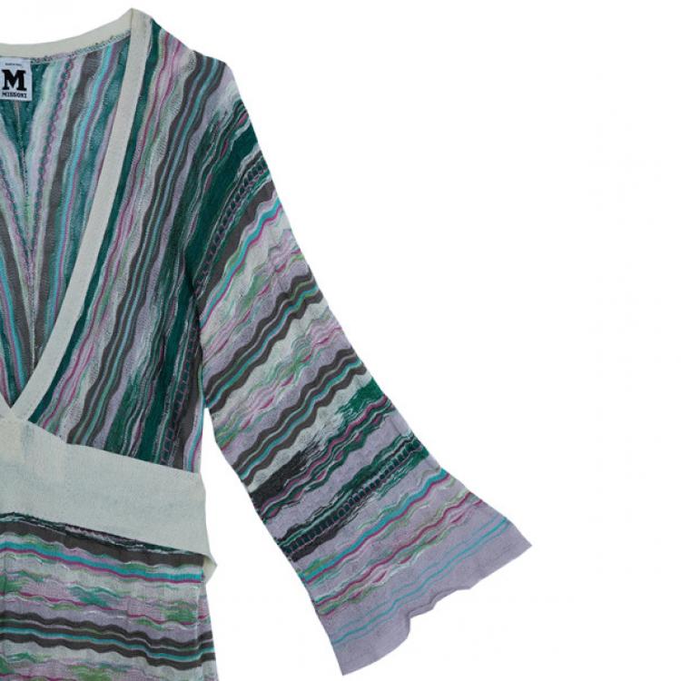 Pre Owned M Missoni Multicolor Crochet Knit Top M