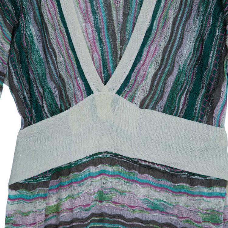 Pre Owned M Missoni Multicolor Crochet Knit Top M