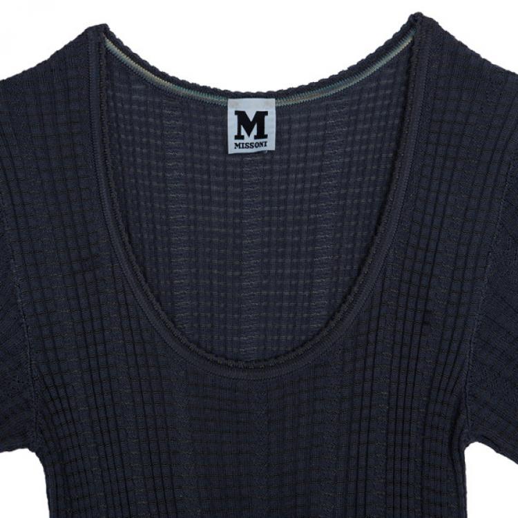 Pre Owned M Missoni Grey Knit Dress M