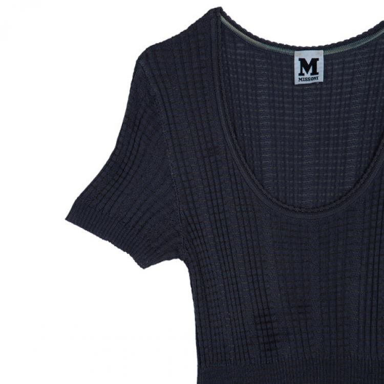 Pre Owned M Missoni Grey Knit Dress M