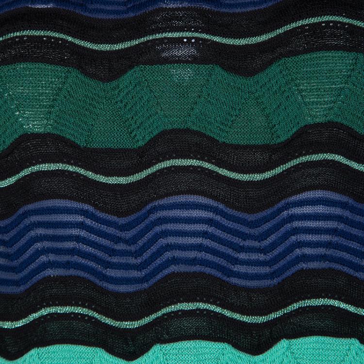 مملوكة مسبقًا M Missoni Multicolor Wool Blend Lurex Knit Sleeveless Top S