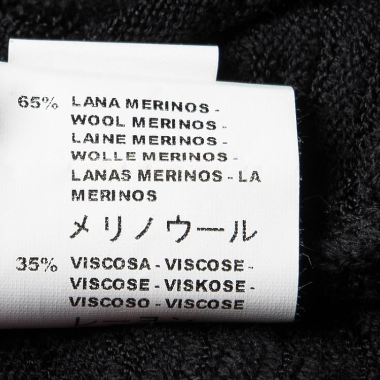 Pre Owned M Missoni Black Wool Contrast Trim Open Front Cardigan S