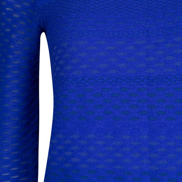 مملوكة مسبقًا M Missoni Blue Knit Long Sleeve Dress S