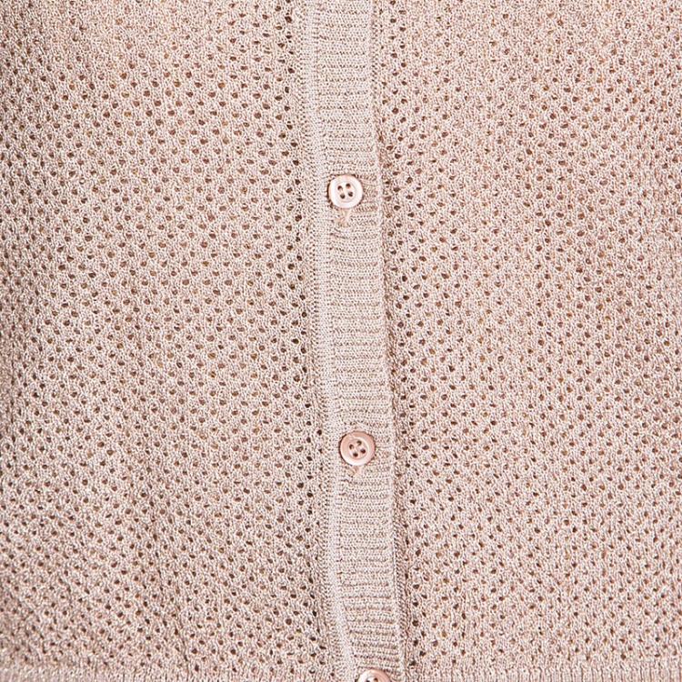 Pre Owned M Missoni Blush Pink Lurex Knit Patterned Dress and Perforated Cardigan Set M