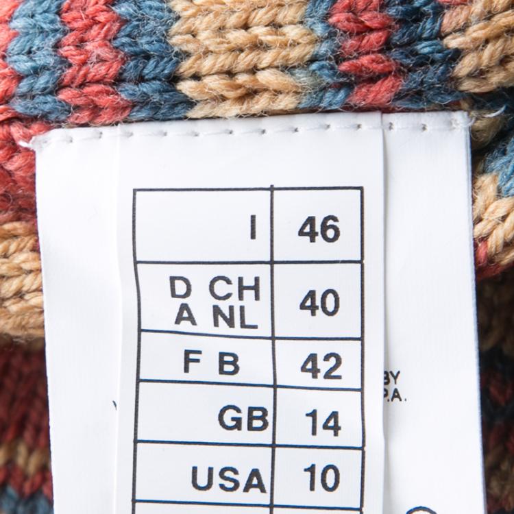 Pre Owned M Missoni Multicolor Chunky Knit Split Poncho Style Button Front Long Cardigan L