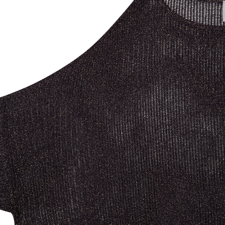 Pre Owned M Missoni Deep Purple Lurex Rib Knit Oversized Top M