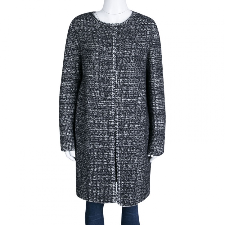 Pre Owned M Missoni Monochrome Chunky Long Cardigan M