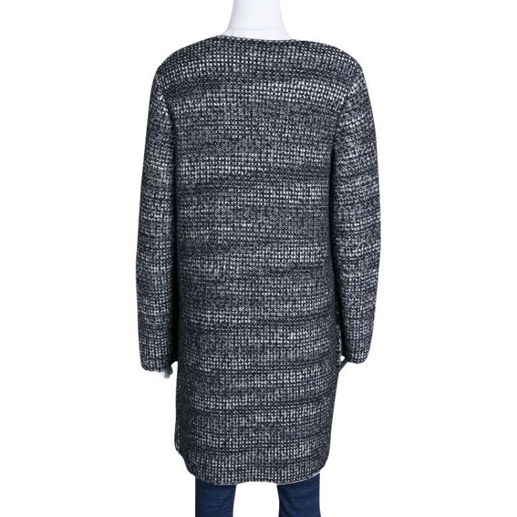 Pre Owned M Missoni Monochrome Chunky Long Cardigan M