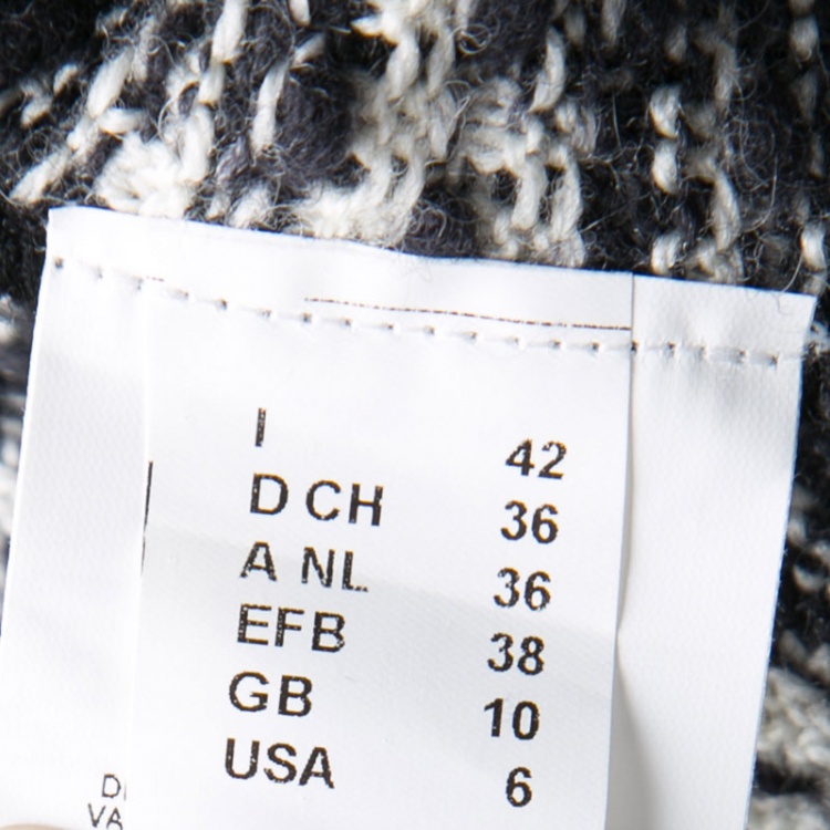 Pre Owned M Missoni Monochrome Chunky Long Cardigan M