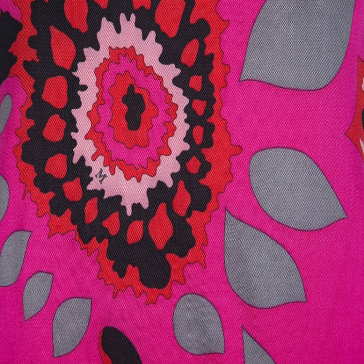 Pre Owned M Missoni Pink Graphic Floral Print Sleeveless Top M