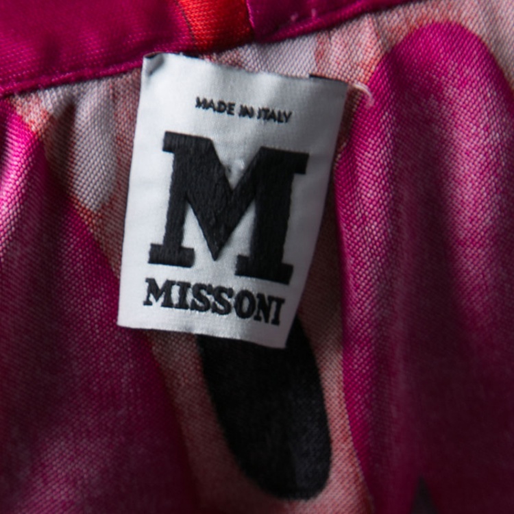 Pre Owned M Missoni Pink Graphic Floral Print Sleeveless Top M
