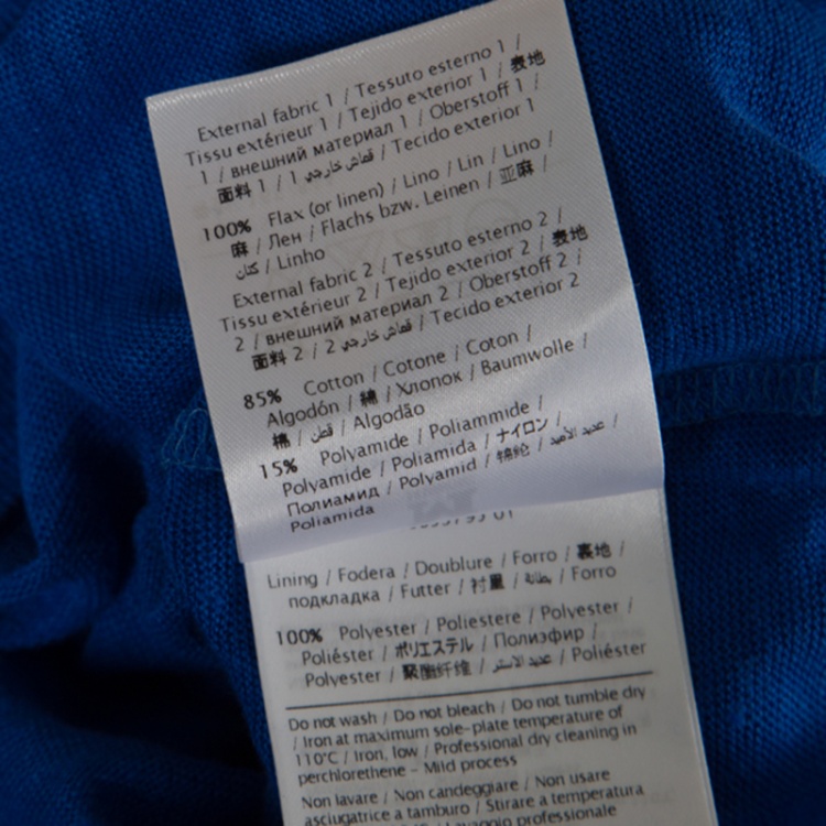 Pre Owned M Missoni Blue Knit Contrast Geometric Pattern Bodice Detail Short Sleeve Dress S