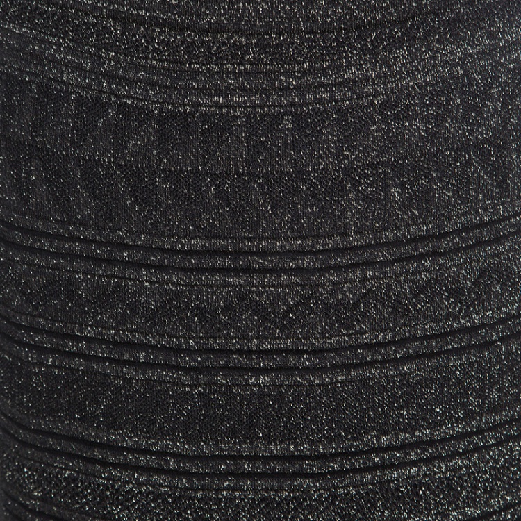 Pre Owned M Missoni Black Lurex Jacquard Knit Patterned Maxi Skirt M