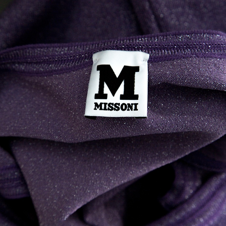 Pre Owned M Missoni Purple Lurex Knit Tank Top M
