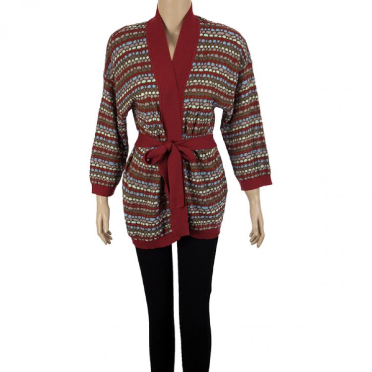 Pre Owned M Missoni Multicolor Long Cardigan M