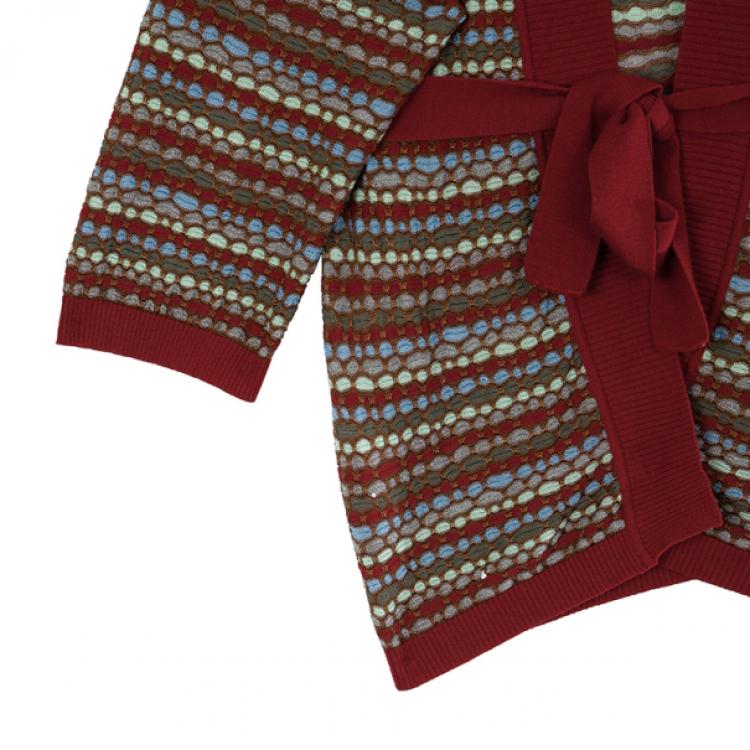 Pre Owned M Missoni Multicolor Long Cardigan M