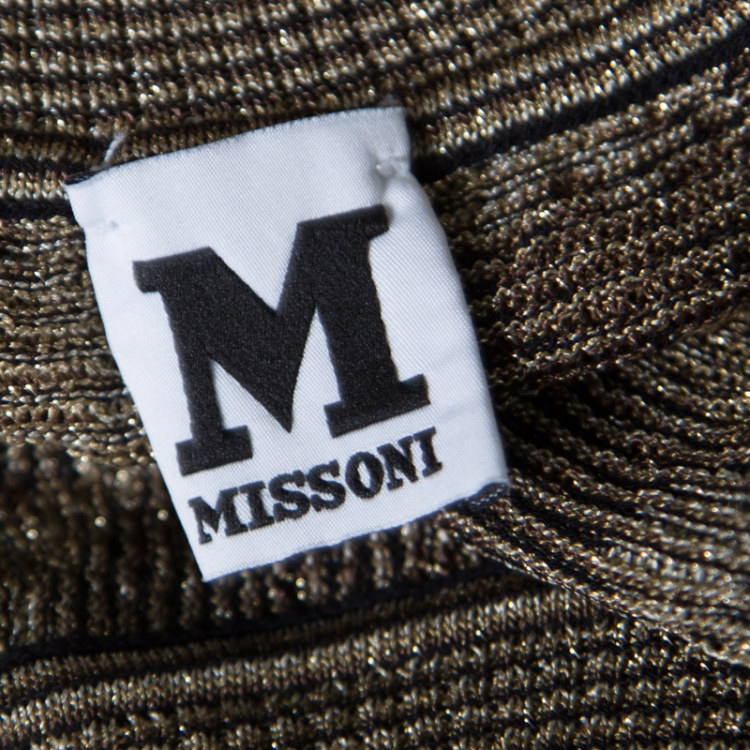 Pre Owned M Missoni Metallic Jacquard Knit Sleeveless Top M