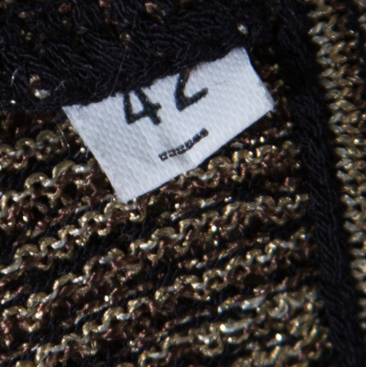 Pre Owned M Missoni Metallic Jacquard Knit Sleeveless Top M