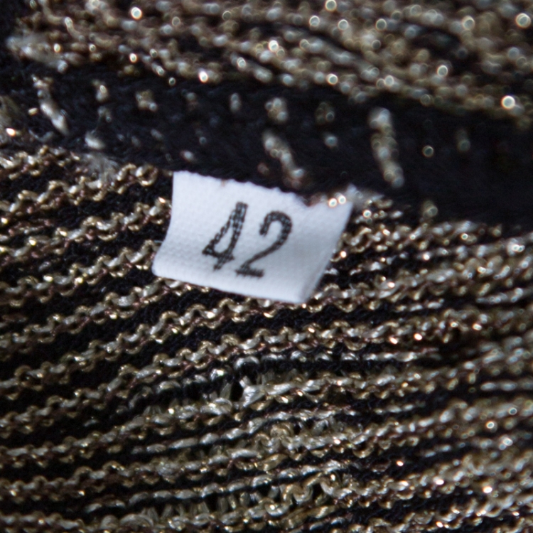 مملوكة مسبقًا M Missoni Metallic Lurex Jacquard Knit Cardigan M