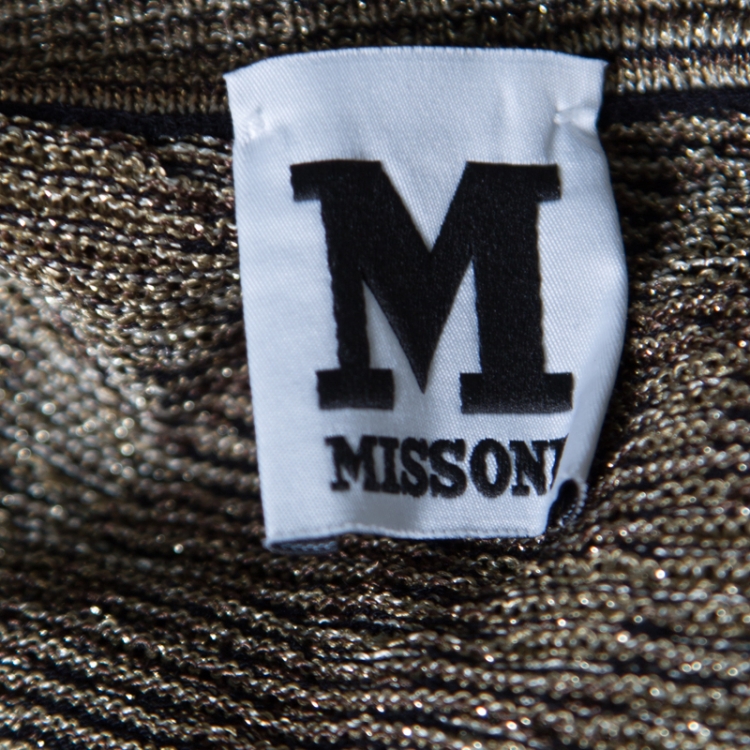 مملوكة مسبقًا M Missoni Metallic Lurex Jacquard Knit Cardigan M