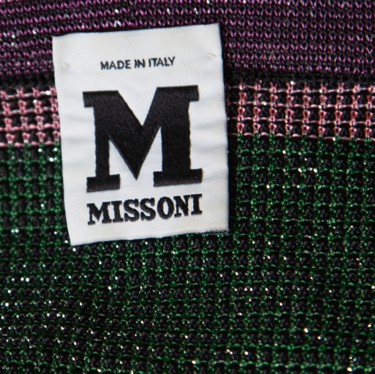 Pre Owned M Missoni Multicolor Patterned Lurex Knit Fuzzy Trim Detail Sleeveless Top S