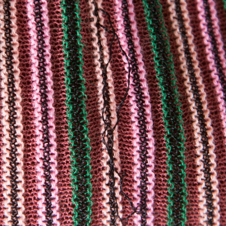 Pre Owned M Missoni Multicolor Stripe and Wave Patterned Knit A Line Skirt S