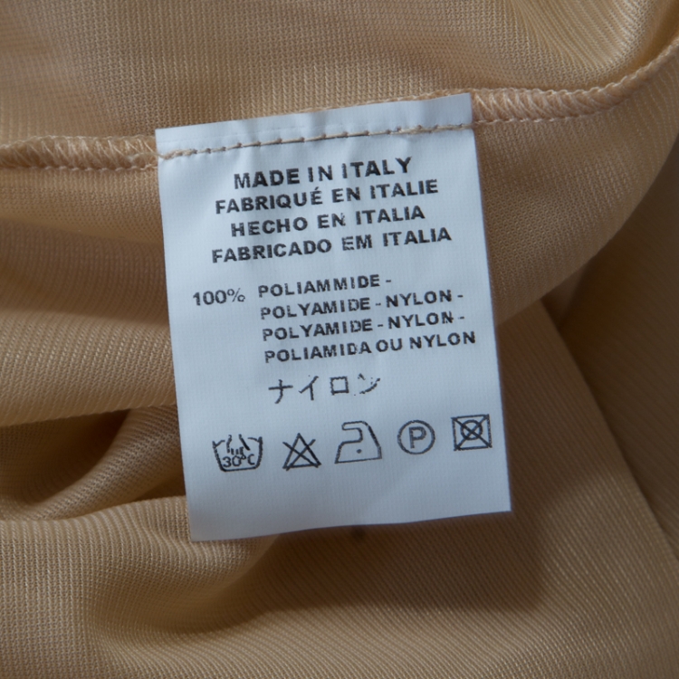 مملوكة مسبقًا M Missoni Metallic Gold Perforated Knit Back Tie Detail Dress M