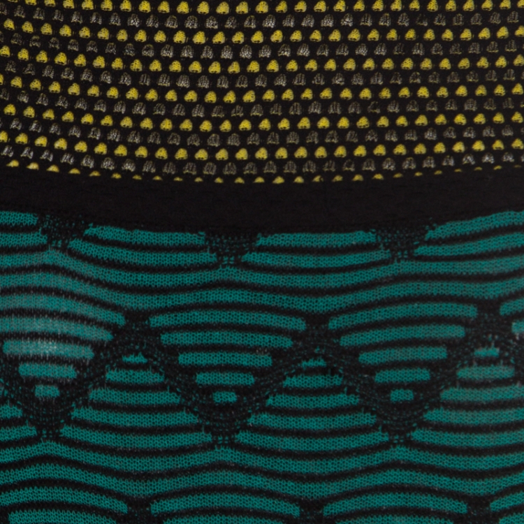 Pre Owned M Missoni Multicolor Patterned Jacquard Knit Sleeveless Maxi Dress S