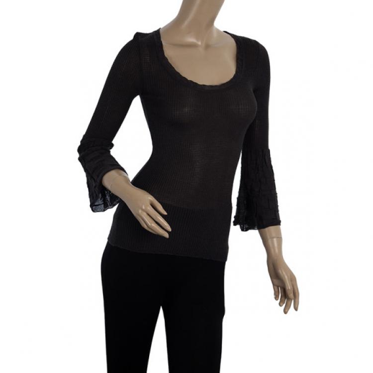 Pre Owned M Missoni Bell Sleeve Knit Top S