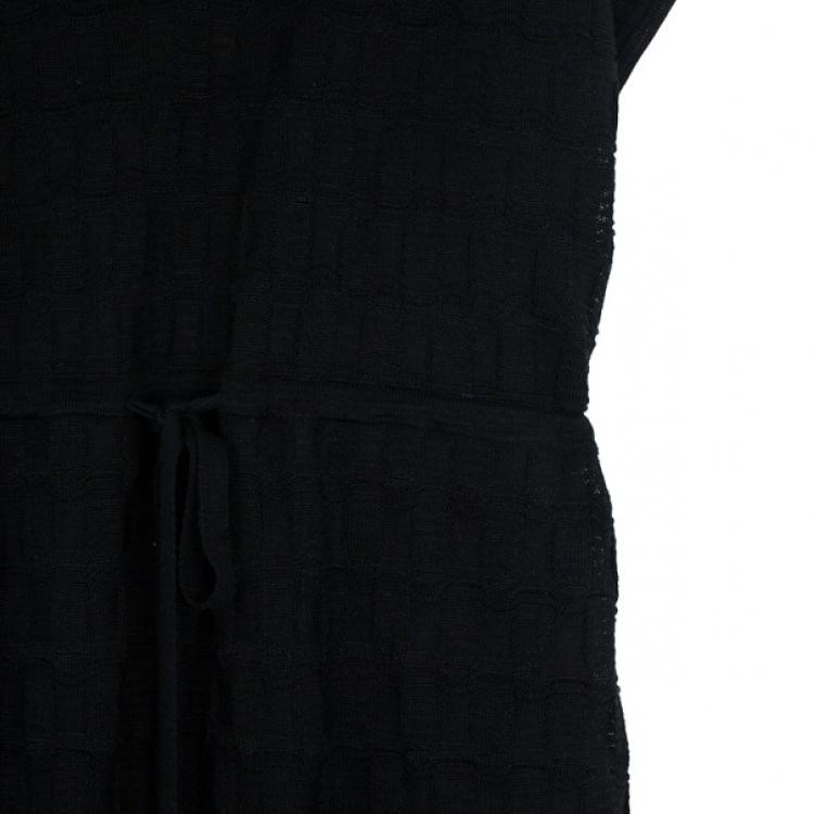 Pre Owned M Missoni Black Checkered Kaftan Dress XXL