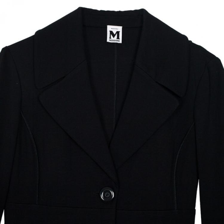 Pre Owned M Missoni Black Trench Coat L