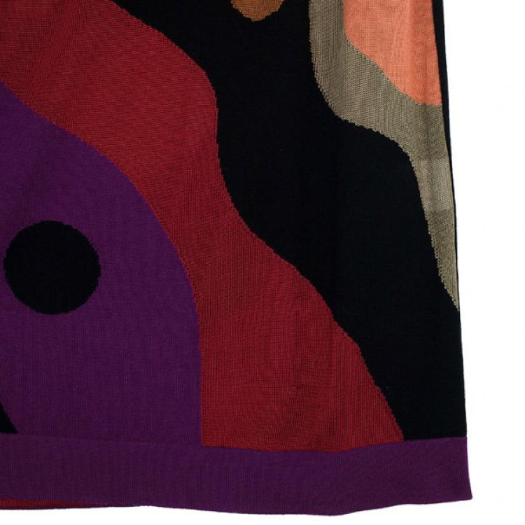 Pre Owned M Missoni Wave Print Multicolor Knit Dress M
