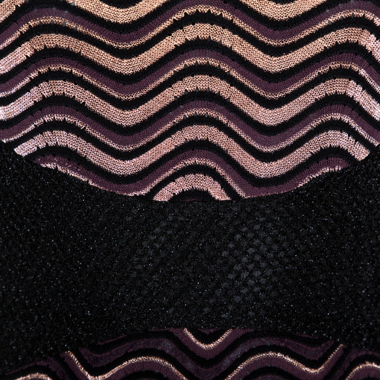 Pre Owned M Missoni Multicolor Lurex Textured Knit A Line Dress S