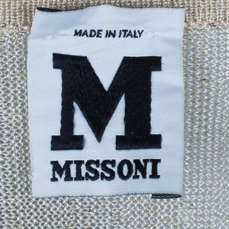 Pre Owned M Missoni Multicolor Metallic Top and Cardigan Set L