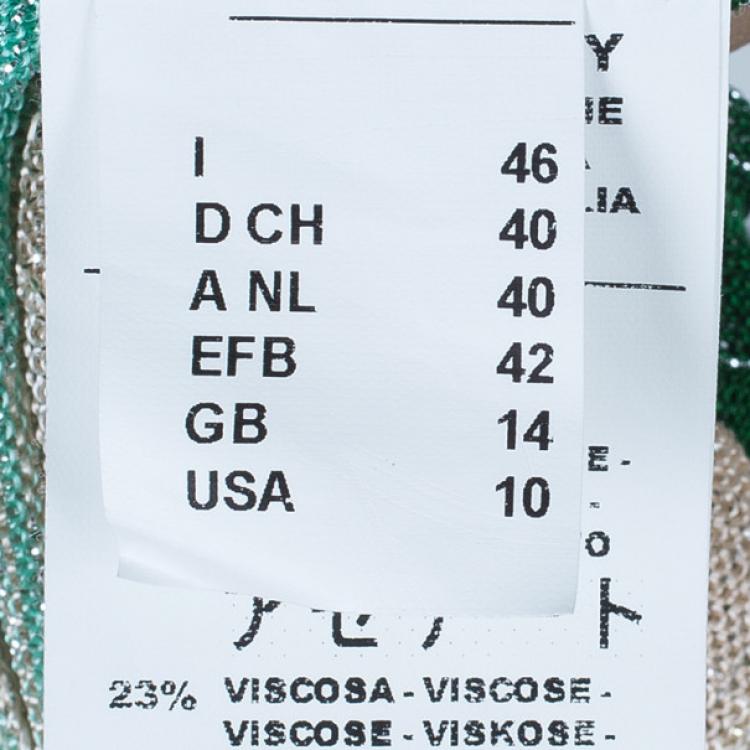 Pre Owned M Missoni Multicolor Metallic Top and Cardigan Set L