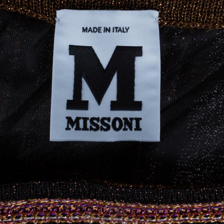 Pre Owned M Missoni Multicolor Metallic Crochet Knit Maxi Skirt M