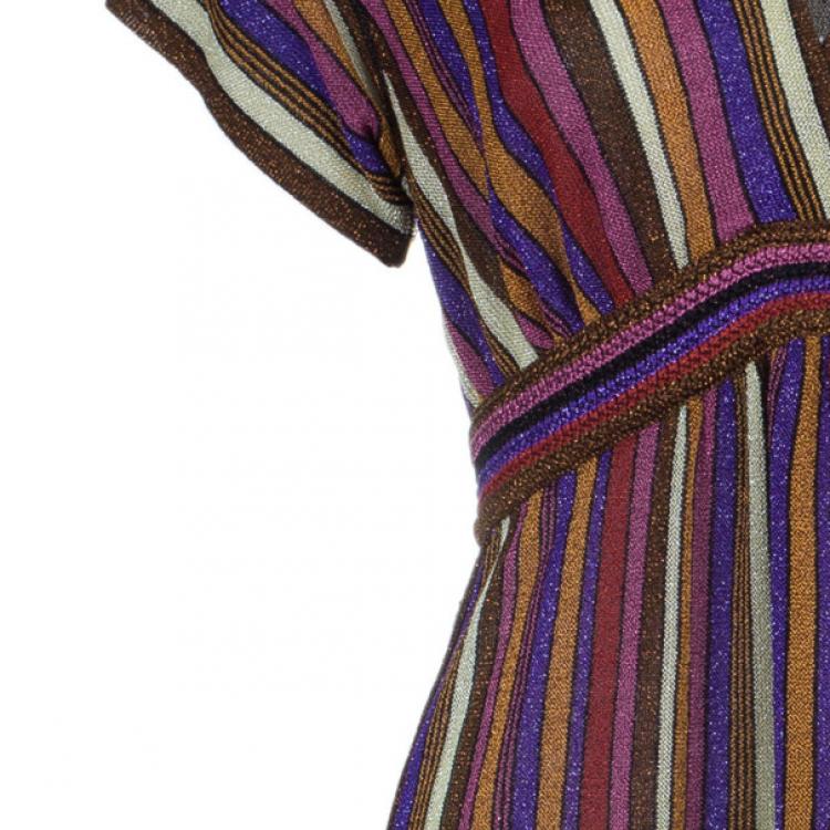 Pre Owned M Missoni Multicolor Stripe Print Top M