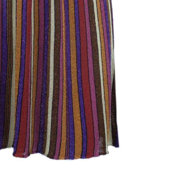 Pre Owned M Missoni Multicolor Stripe Print Top M