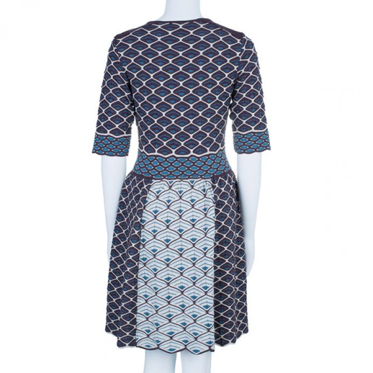 Pre Owned M Missoni Patterned Knit A-Line Dress M