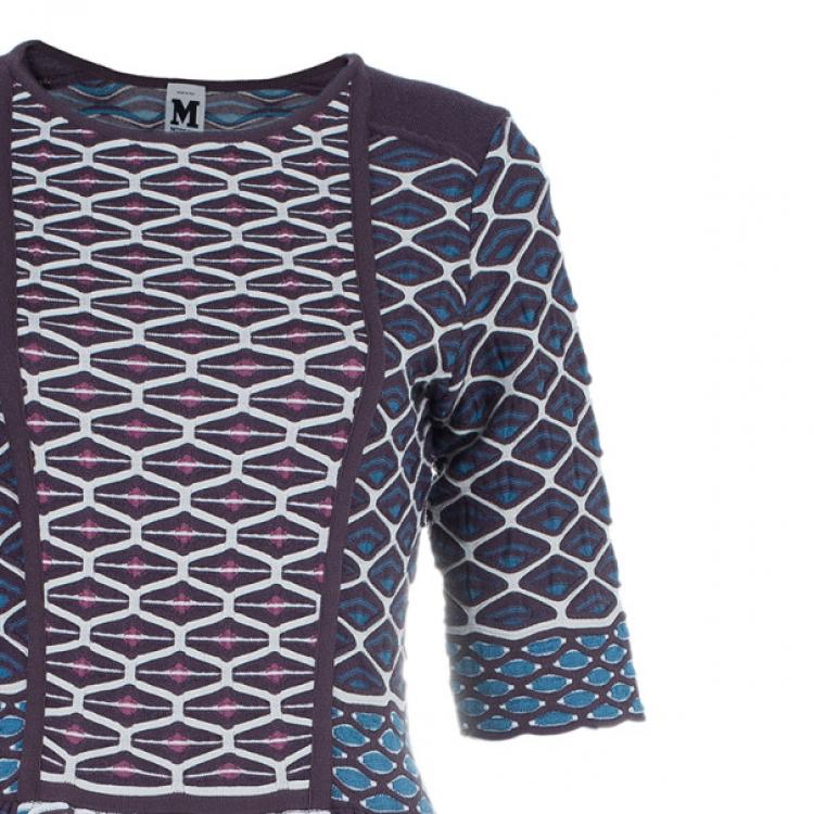 Pre Owned M Missoni Patterned Knit A-Line Dress M