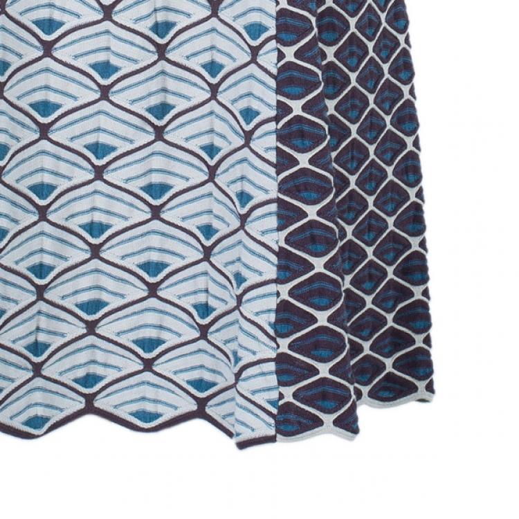 Pre Owned M Missoni Patterned Knit A-Line Dress M